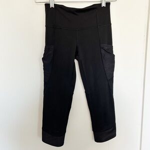 Ivivva Black Crop Pants Size 10‎ Mesh Side Pockets